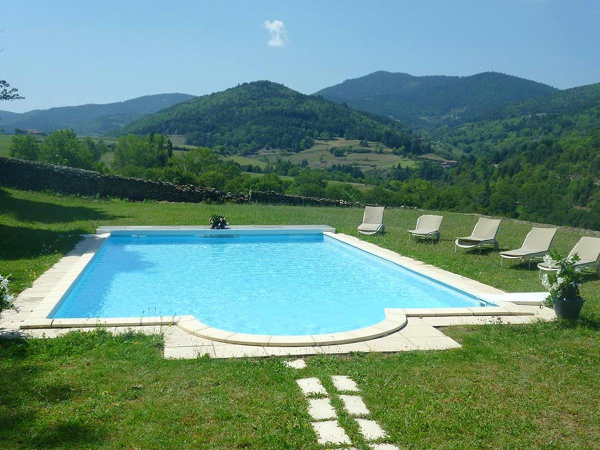 Manoir Majestueux A Satillieu Avec Piscine Privee Esterno foto